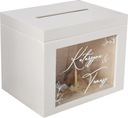 БОЛЬШАЯ Коробка для конвертов, именная, стеклянная, свадебная, Бежевый Wiec