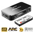 Переключатель HDMI 1 из 4 с экстрактором ARC, поддержкой HDCP2.2, 4K, 3D, HDR + пульт дистанционного управления