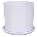 КЕРАМИЧЕСКИЙ ЦВЕТОЧНЫЙ ГОРШОК НА ПОДСТАВКЕ 17см, БЕЛЫЙ