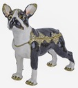 Złocona Szkatułka Pies Boston na Biżuterie Faberge