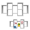 МОДУЛЬНАЯ ПОДВЕСНАЯ ПОЛКА ДЛЯ ГОСТИНОЙ, 130 СМ, БЕЛЫЙ МАТОВЫЙ