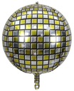 3D диско шар, блестящий фольгированный шар, 50 см.
