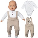 Наряд на крещение мальчика 80 лет комплект с подтяжками КОМПЛЕКТ ПОЛЬСКИЙ ХЛОПОК