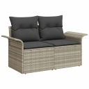 KIT SOF OGRODOWYCH AVEC COUSSIN 9 PCS GRIS POLY RATTAN JASNOSZARY 33541photo 7