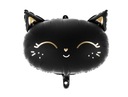 Фольгированный шар BLACK KITTEN кот на день рождения гелий 48см
