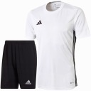 КОМПЛЕКТ МУЖСКОЙ ADIDAS БЕЛАЯ ФУТБОЛКА + ЧЕРНЫЕ ШОРТЫ размер S
