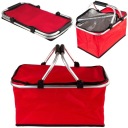 БОЛЬШАЯ ТЕРМАЛЬНАЯ СКЛАДНАЯ КОРЗИНА ДЛЯ ПИКНИКА, КРАСНАЯ