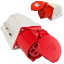 125-6K Фиксированная розетка 32A 5 контактов 400V IP44