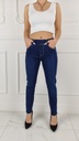 WYGODNE SPODNIE DAMSKIE JEANSOWE W GUMKĘ Plus Size Blue Stan (wysokość w pasie) średni