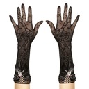 ЧЕРНЫЕ КРУЖЕВНЫЕ ПЕРЧАТКИ ВЕДЬМА ПИРАТСКИЙ ЧЕРЕП 34 СМ