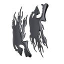 STICKERS NA TANK FUEL MOTORCYCLE 2 PIECES 3D PLOMIEN FRAME KALKOMANIE BLACK  photo 4