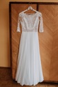 Suknia Ślubna muślin jedwabny rozmiar S 37 klasyczna koronka Marka inna marka