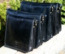 Pánska kožená taška cez rameno veľká čierna talianska A4 poštárka vintage A4 Dĺžka popruhu 132 cm