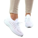 ДЫШАЩИЕ ЖЕНСКИЕ КРОССОВКИ ВОЗДУШНЫЕ КРОССОВКИ ДЛЯ ЭЛАСТИЧНОГО ЛЕТА 38 ИЗ БЕЛОГО МАТЕРИАЛА 38