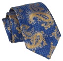 Галстук - Alties - Blue, Golden Paisley