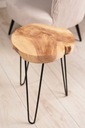 Drevená stolička s kovovými nohami Loft taburetka TEAK Scandi stolička 42cm Výška sedadla 42 cm