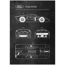 Плакат Ford GT40 Retro Patent Diagram