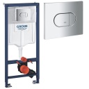 РАМА ДЛЯ УНИТАЗА GROHE ARENA COSMOPOLITAN ХРОМ-ГЛЯНЦЕВАЯ КНОПКА 3В1