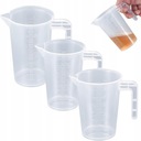 Zestaw 3 kubków z miarką, 50 ml, 100 ml, 250 ml, p