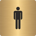 Мужская туалетная пиктограмма Золотая информационная пластина Ультрафиолетовая печать