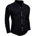 Мужская свадебная рубашка с воротником-стойкой, элегантный подарок