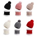 New Winter Beanies Cap Set Boys Girls Thick Knitted Hat Scarf Plush Kids He Wiek dziecka 0 +