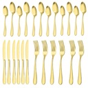 НАБОР СТОЛОВЫХ ПРИБОРОВ НА 6 ПЕРСОН НАБОР 24 ЭЛЕМЕНТА - СТОЛОВАЯ СЕРИЯ ЗОЛОТО