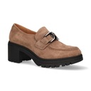 Туфли ЖЕНСКИЕ VINCEZA, БЕЖЕВЫЕ ЗАМШЕВЫЕ МОКАСИНЫ НА КАБЛУКЕ 40 р.