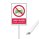 ПАНЕЛЬ NA TRAWNIK A5 - ZAKAZ WJAZDU POJAZDOW ELEKTRYCZNYCH, СТІЙКА 100CM  (17545680163) фото min 4