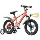 ДЕТСКИЙ ВЕЛОСИПЕД 16 ДЮЙМОВ ДИСКИ БОКОВЫЕ КОЛЕСА АМОРТИЗАТОР СВЕТОДИОДНАЯ КРЫШКА