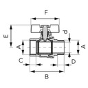 Zawór kulowy nakrętno-wkrętny z motylkiem 3/4 Rodzaj kulowy