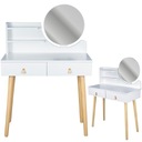Toaletný stolík so zrkadlom SCANDI kozmetický škandinávsky Materiál MDF doska
