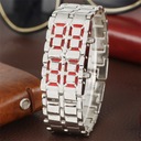 Pánske digitálne hodinky s LED displejom Lava Metal Wristwatch Creative Watch Sklíčko akrylové