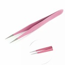 Профессиональный прямой розовый пинцет для наращивания ресниц