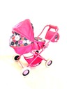 КОЛЯСКА ДЛЯ ПОЛЬСКОЙ КУКЛЫ С СУМКОЙ, РОЗОВАЯ, КРАСНАЯ. СЕРЫЙ