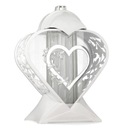 Znicz Serce I AP 3 biało srebrny 32cm