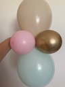 Гирлянда из шариков на день рождения на годик розовое мятно-золотое