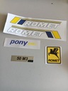 Набор наклеек, белые и желтые наклейки Мотоцикл Romet Pony 50 M3