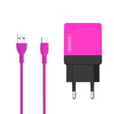 БЫСТРОЕ СЕТЕВОЕ ЗАРЯДНОЕ УСТРОЙСТВО + КАБЕЛЬ TYPE-C 2100 мА 2XUSB DUAL 10,5 Вт QC РОЗОВЫЙ