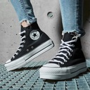 Converse topánky dámske tenisky vysoké čierne platforma 560845C 37 Dominujúci vzor bez vzoru