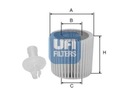 UFI FILTRAS ALYVOS 25.116.00 ASTON MARTIN DAIHATSU nuotrauka 3