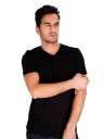 FRUIT OF THE LOOM V-Neck T-Shirt Black XXL