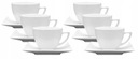 LUBIANA CLASSIC ZESTAW 6 FILIŻANEK 280ml ZE SPODKAMI BIAŁA PORCELANA POLSKA