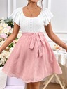 SHEIN КОМПЛЕКТ ДЛЯ МАТЕРИАЛОВ БЕЛАЯ БЛУЗКА, ЮБКА С ПОЯСОМ M 43823