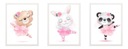 НАБОР ИЗ 3 КАРТИН А3 постеры + рамки БАЛЕТ Медведь Панда