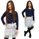 ELEGANCKA Sukienka KORONKA FALBANKA Tiulowa 110