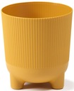 Крышка для цветочного горшка ARIA на ножках, с приподнятым дном, диам. ЖЕЛТАЯ ламель 16 СМ