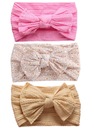 НАБОР ИЗ 3-Х ШИРОКИХ ЛЕНТ ДЛЯ ДЕВОЧКИ, БАНТ