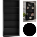ОФИСНАЯ ПЕРЕПАЛКА ДЛЯ КНИГ, ОТКРЫТАЯ, 80x182x30 СМ, 5x ПОЛКА, ЧЕРНАЯ