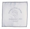 Крестильный платок с вышивкой даты и имени ребенка